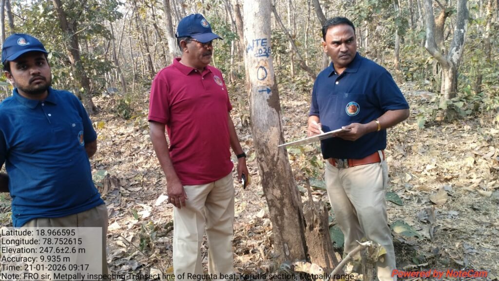 వన్యప్రాణుల గణన సర్వేలో అటవీ అధికారులు