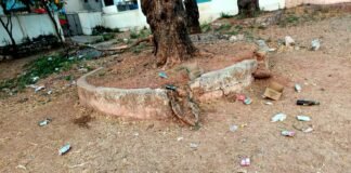 మందుబాబులకు అడ్డాగా పాఠశాల మైదానం