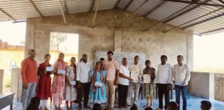 సరస్వతి పూజ చేసి హాల్ టికెట్స్ పంపిణీ