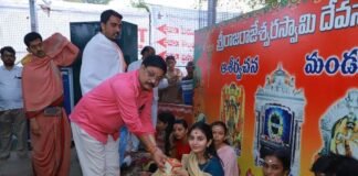 వేములవాడ రాజరాజేశ్వర స్వామిని దర్శించుకున్న సినీనటి అనన్య నాగళ్ల