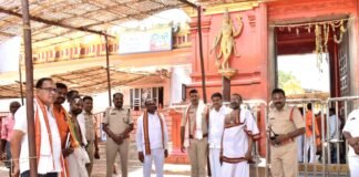 అంజన్న క్షేత్రంలో పెద్ద జయంతి ఉత్సవాల ఏర్పాట్లు పరిశీలించిన జగిత్యాల డీఎస్పీ రఘుచందర్