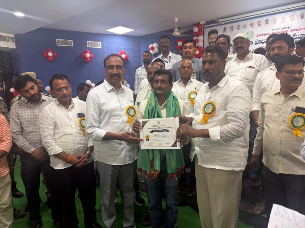 అత్యధిక మార్కులు సాధించిన విద్యార్థులను సన్మానించిన మంత్రి అడ్లూరి